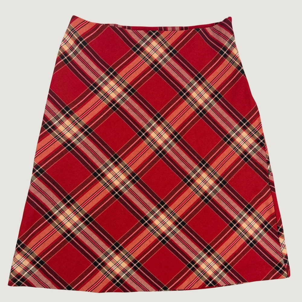 35th & 10th Plaid Mini Skirt Womens 7 Red Excellent